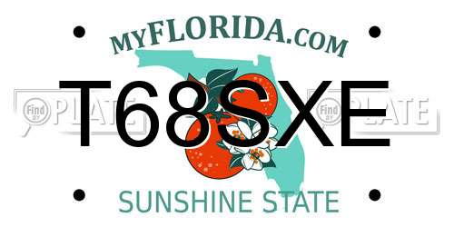 T68SXE Florida License Plate