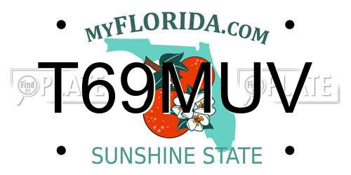 T69MUV Florida License Plate