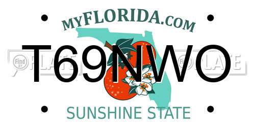 T69NWO Florida License Plate