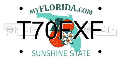 T70FXF Florida License Plate