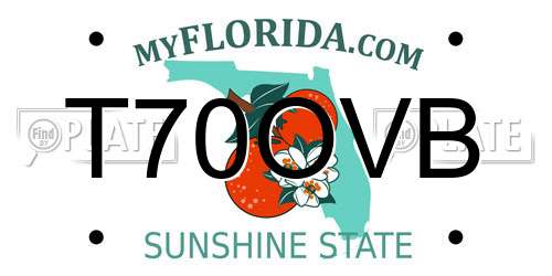 T70OVB Florida License Plate