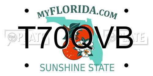 T70QVB Florida License Plate