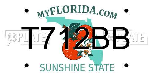 T712BB Florida License Plate