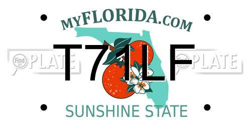 T71LF Florida License Plate