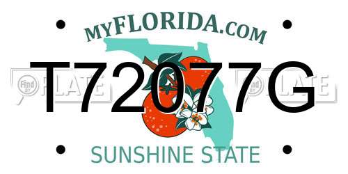 T72077G Florida License Plate