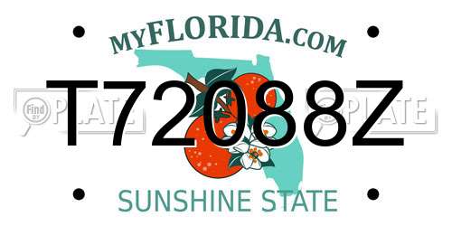 T72088Z Florida License Plate