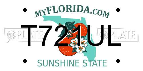 T721UL Florida License Plate