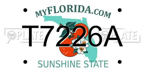 T7226A Florida License Plate