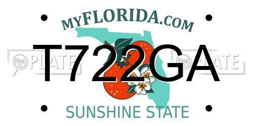 T722GA Florida License Plate