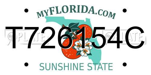 T726154C Florida License Plate