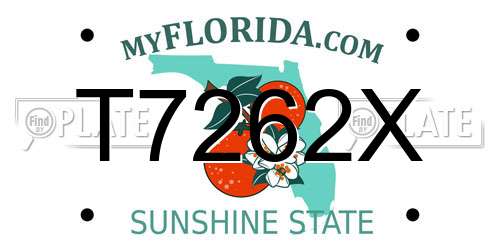 T7262X Florida License Plate