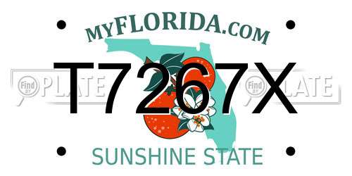 T7267X Florida License Plate