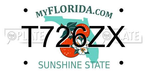 T726ZX Florida License Plate