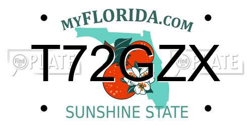 T72GZX Florida License Plate