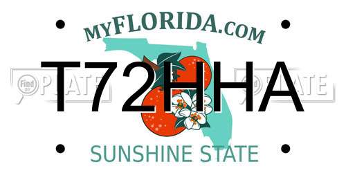 T72HHA Florida License Plate