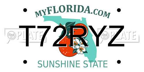 T72RYZ Florida License Plate