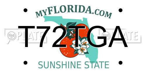 T72TGA Florida License Plate