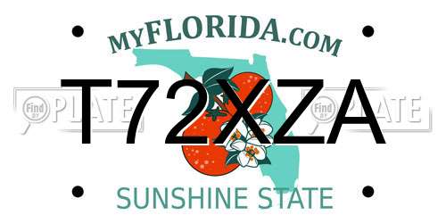 T72XZA Florida License Plate