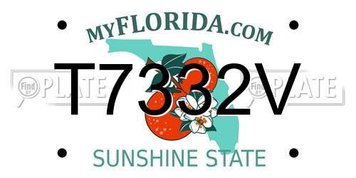 T7332V Florida License Plate