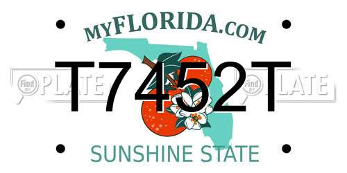 T7452T Florida License Plate