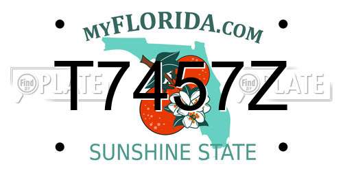T7457Z Florida License Plate
