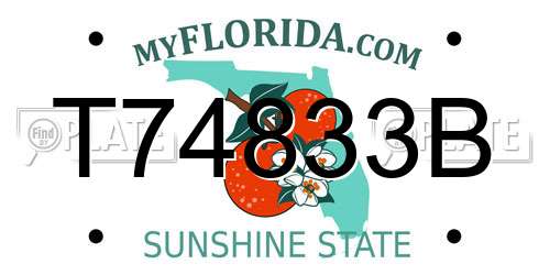 T74833B Florida License Plate
