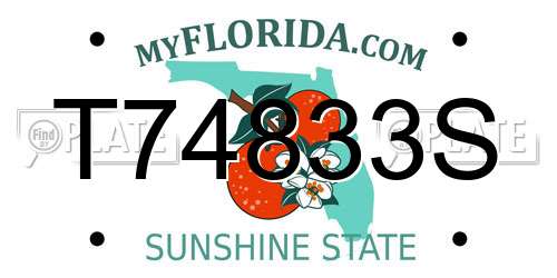 T74833S Florida License Plate
