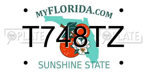 T748TZ Florida License Plate