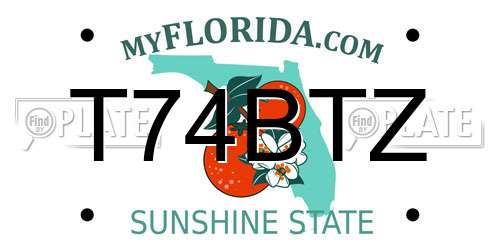 T74BTZ Florida License Plate