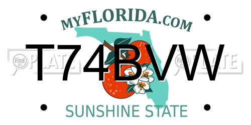 T74BVW Florida License Plate