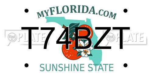 T74BZT Florida License Plate