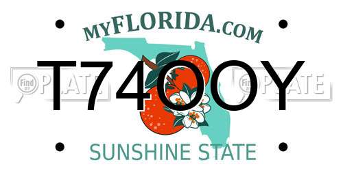 T74OOY Florida License Plate
