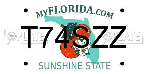 T74SZZ Florida License Plate