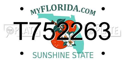 T752263 Florida License Plate