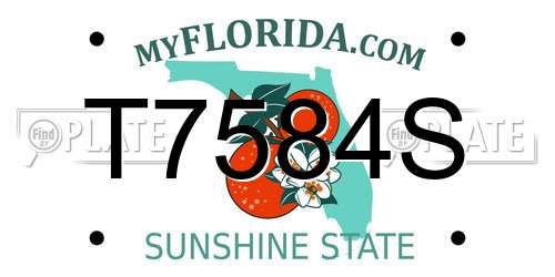T7584S Florida License Plate
