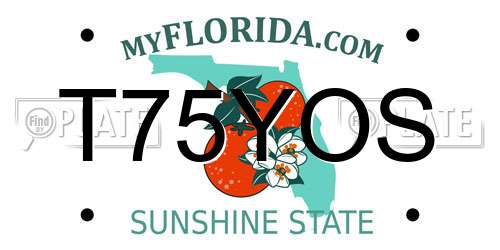 T75YOS Florida License Plate