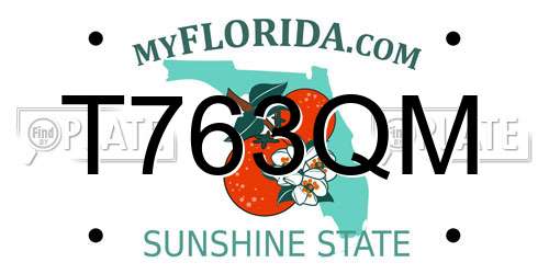 T763QM Florida License Plate