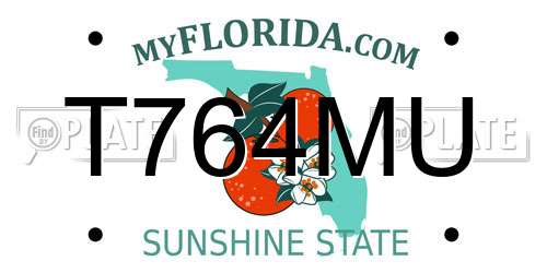 T764MU Florida License Plate