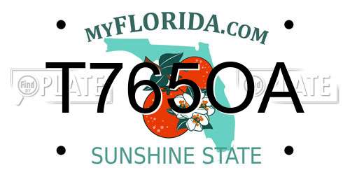 T765OA Florida License Plate