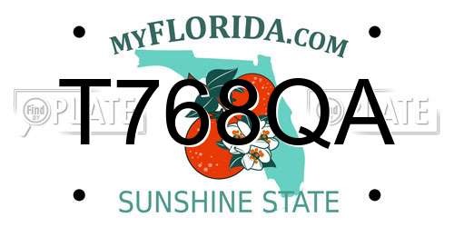 T768QA Florida License Plate