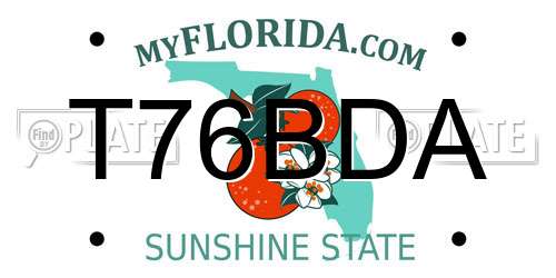 T76BDA Florida License Plate