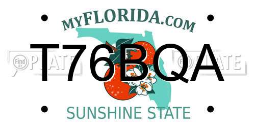 T76BQA Florida License Plate