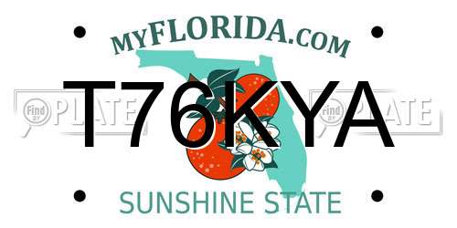 T76KYA Florida License Plate