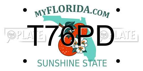 T76PD Florida License Plate