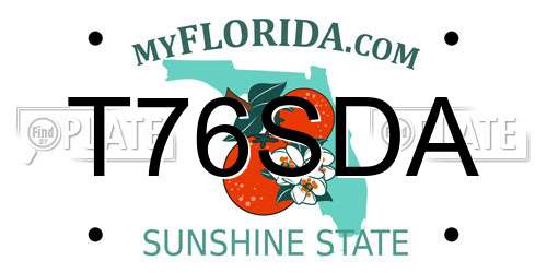 T76SDA Florida License Plate