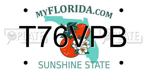 T76VPB Florida License Plate