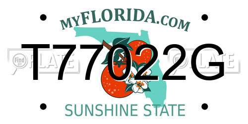 T77022G Florida License Plate