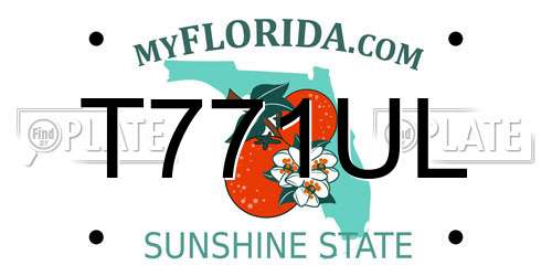 T771UL Florida License Plate