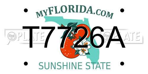 T7726A Florida License Plate