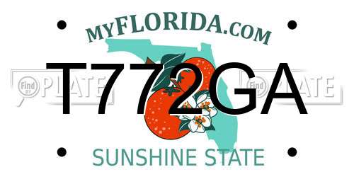 T772GA Florida License Plate